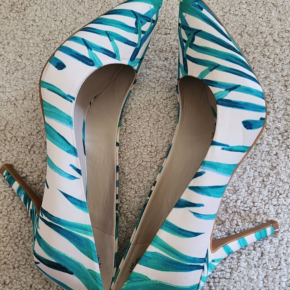 Gorgeous Blue and Green Patterned Women's Heels